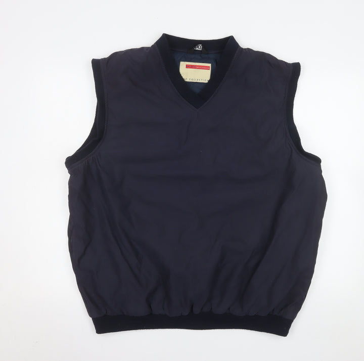 Baleno Men's Blue 2XL V-Neck Golf Vest Sleeveless Sweatshirt