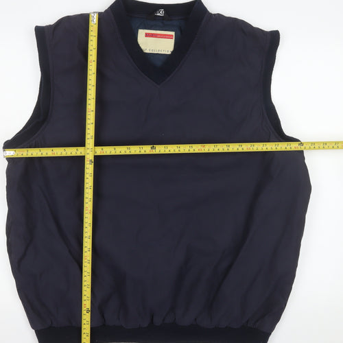 Baleno Men's Blue 2XL V-Neck Golf Vest Sleeveless Sweatshirt