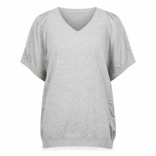 Phase Eight Women’s Grey V-Neck Tunic Blouse Size 12 Relaxed Fit