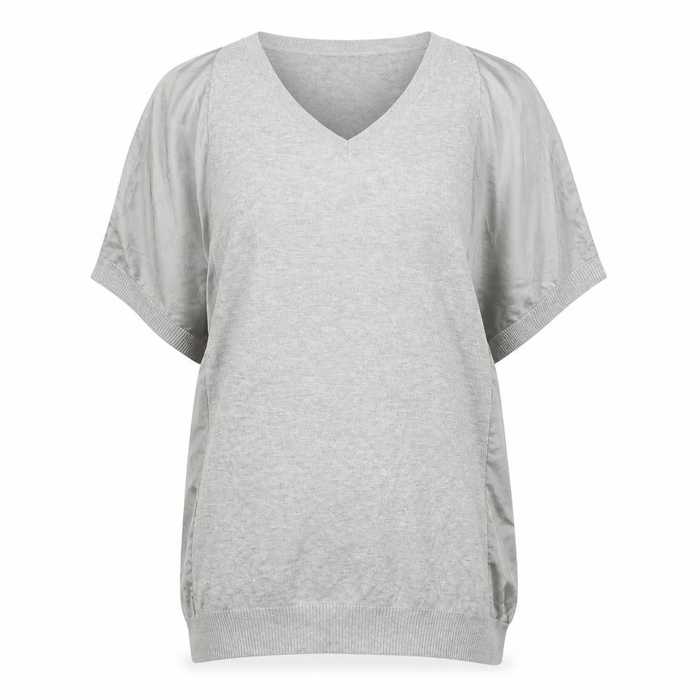 Phase Eight Women’s Grey V-Neck Tunic Blouse Size 12 Relaxed Fit