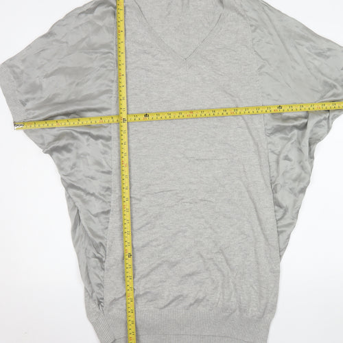 Phase Eight Women’s Grey V-Neck Tunic Blouse Size 12 Relaxed Fit