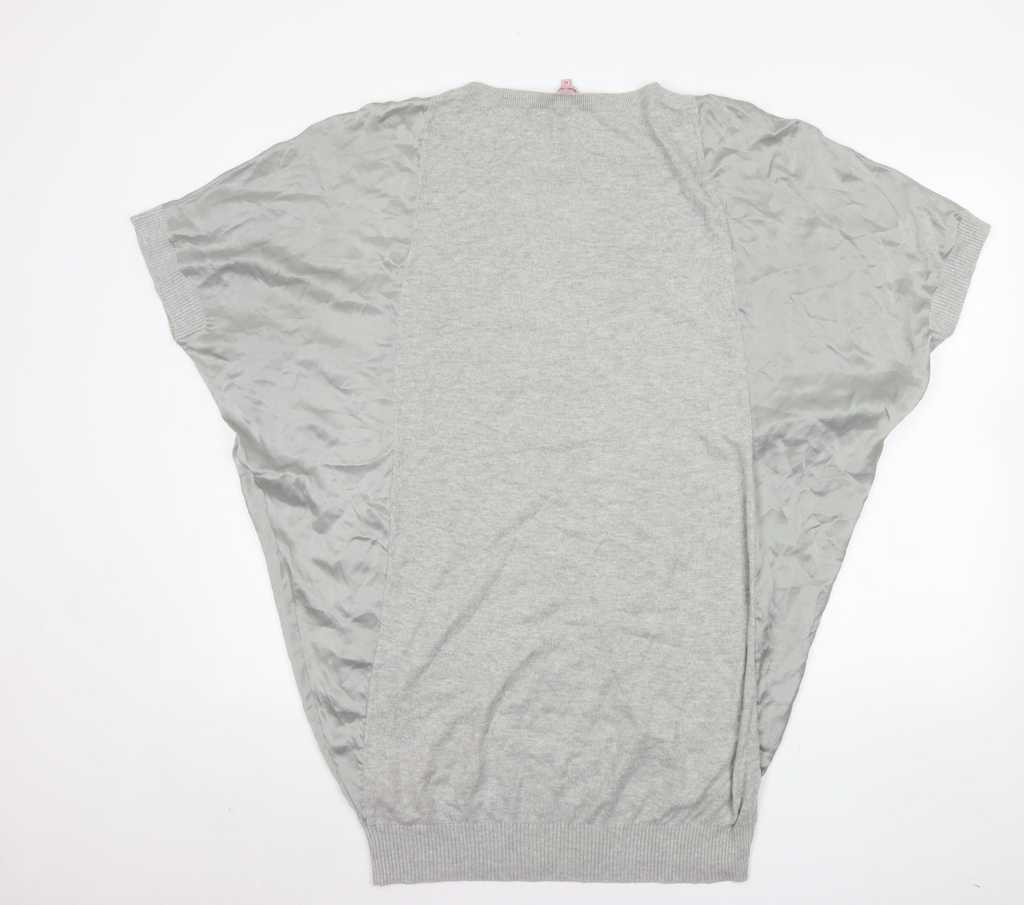 Phase Eight Women’s Grey V-Neck Tunic Blouse Size 12 Relaxed Fit