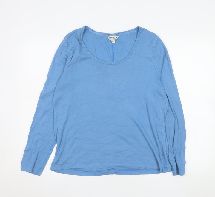 FatFace Women’s Blue Long Sleeve Cotton Stretch T-Shirt UK 16