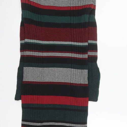 Next Women’s Multicoloured Stripe Knit Roll Neck Bodycon Dress Size 12