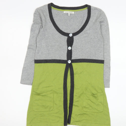 Laura Ashley Women’s Grey & Green Knit Cardigan UK 10