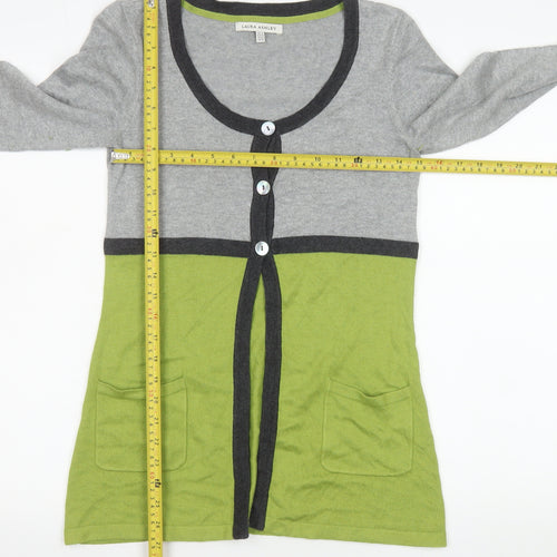 Laura Ashley Women’s Grey & Green Knit Cardigan UK 10
