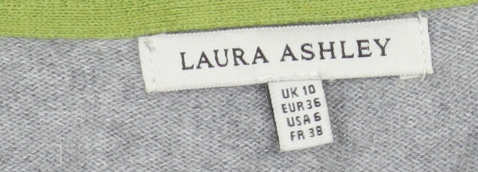 Laura Ashley Women’s Grey & Green Knit Cardigan UK 10