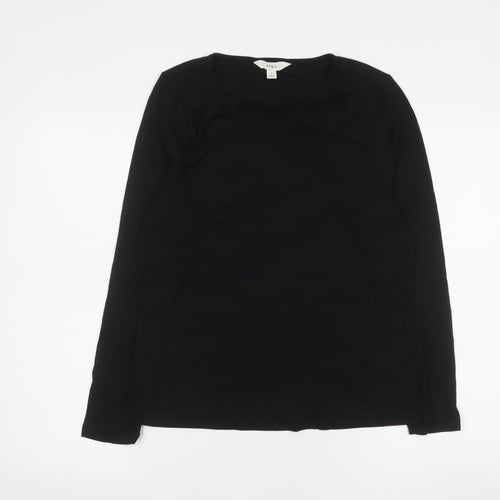 Marks and Spencer Women's Black Long Sleeve Viscose Blend T-Shirt Size 16