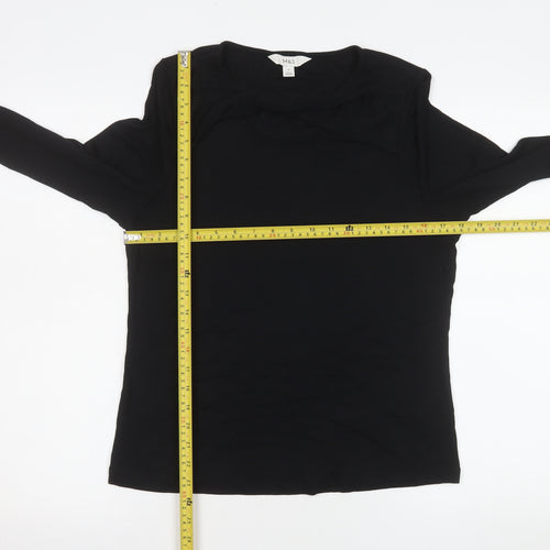 Marks and Spencer Women's Black Long Sleeve Viscose Blend T-Shirt Size 16