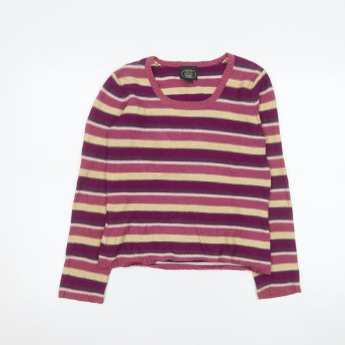 Laura Ashley Women's Multicoloured Stripe Cotton Jumper Small Petite