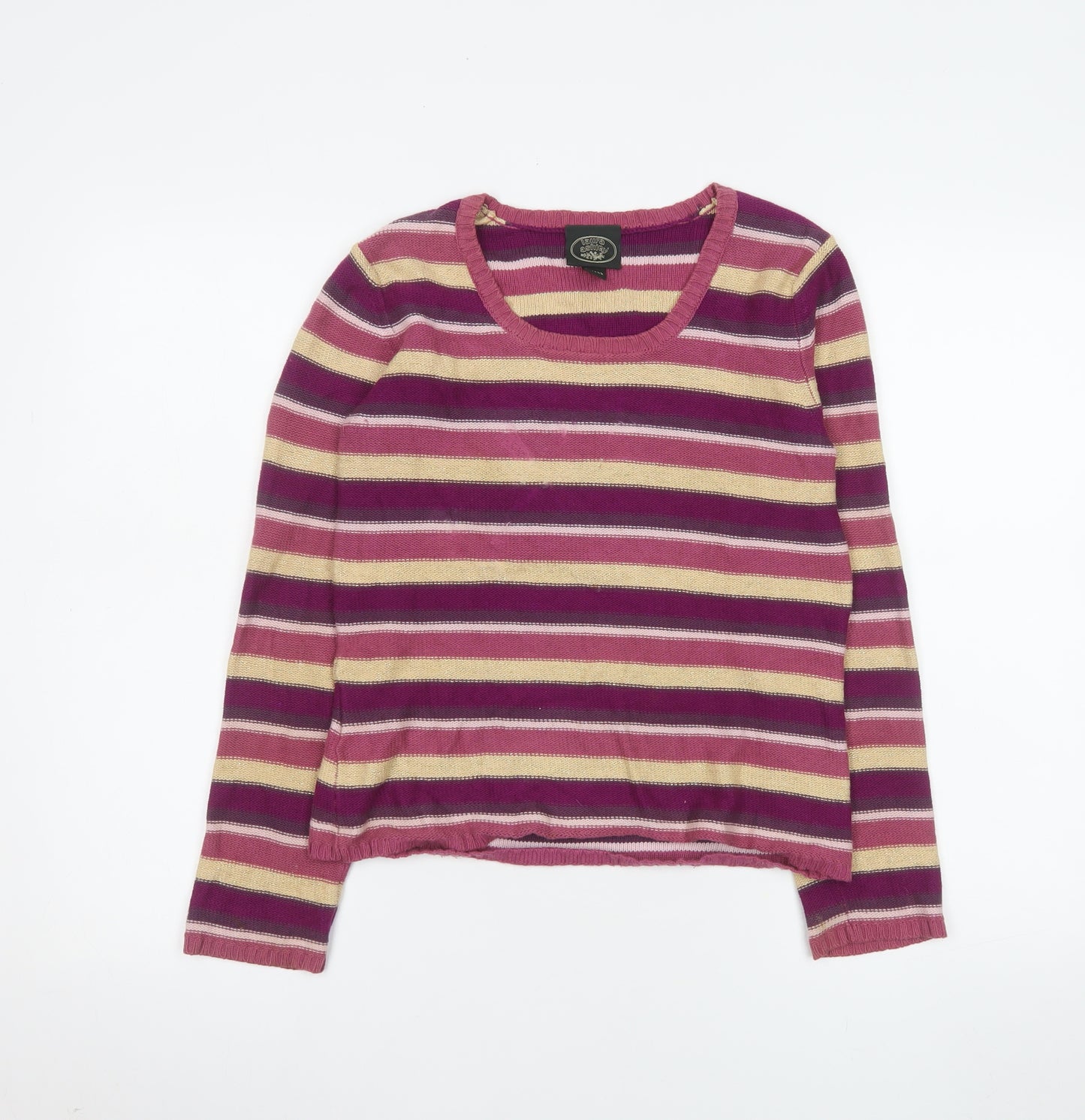 Laura Ashley Women's Multicoloured Stripe Cotton Jumper Small Petite