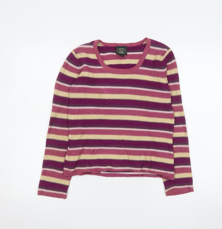 Laura Ashley Women's Multicoloured Stripe Cotton Jumper Small Petite