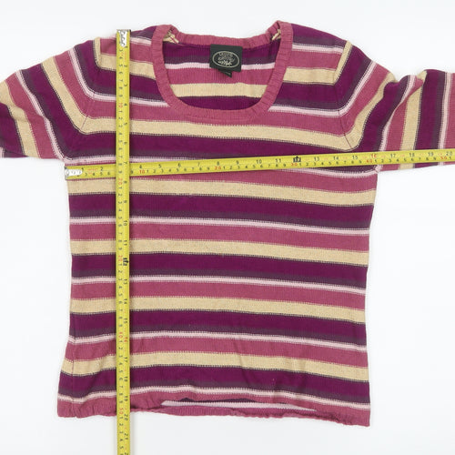 Laura Ashley Women's Multicoloured Stripe Cotton Jumper Small Petite