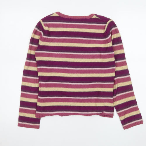 Laura Ashley Women's Multicoloured Stripe Cotton Jumper Small Petite