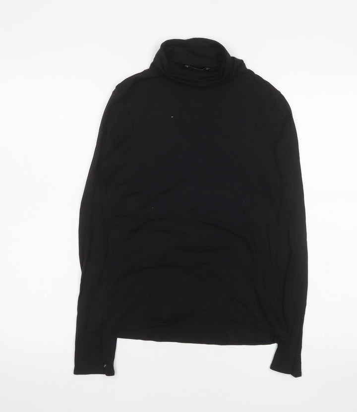 Marks and Spencer Autograph Women’s Black Roll Neck Long Sleeve Jersey Top Size 8