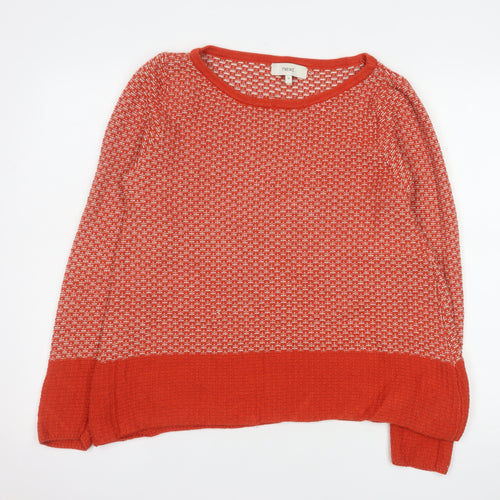 Next Women's Red Geometric Knit Jumper Size 16 Crew Neck