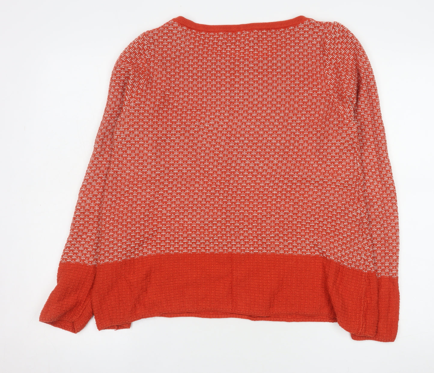 Next Women's Red Geometric Knit Jumper Size 16 Crew Neck