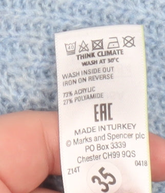 Marks and Spencer Women Blue Beaded Knit Jumper Medium