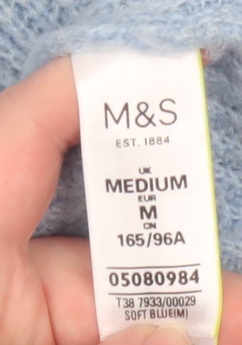 Marks and Spencer Women Blue Beaded Knit Jumper Medium