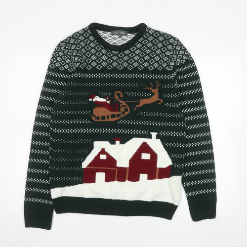 Marks and Spencer Men's Green Christmas Jumper M Pullover Knit