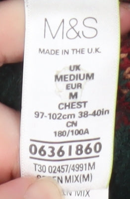 Marks and Spencer Men's Green Christmas Jumper M Pullover Knit