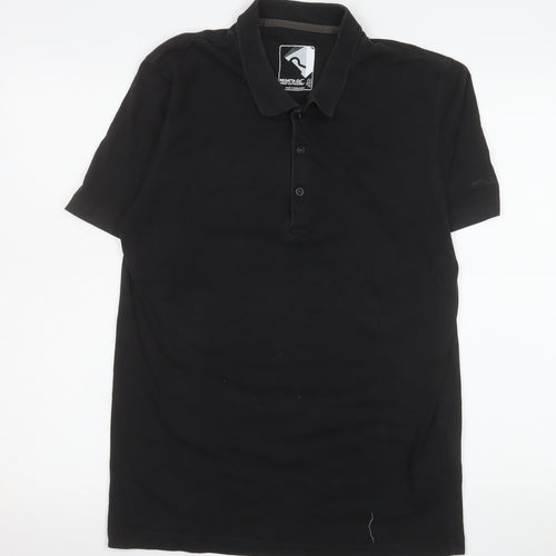 Regatta Great Outdoors Men's Black Polo Shirt Size M Cotton Casual