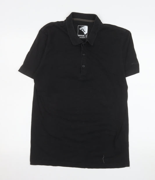 Regatta Great Outdoors Men's Black Polo Shirt Size M Cotton Casual
