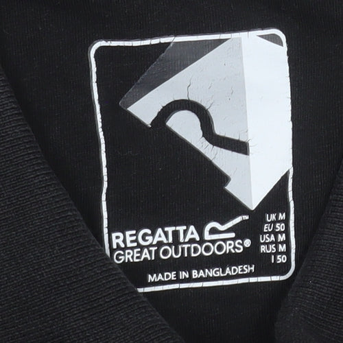 Regatta Great Outdoors Men's Black Polo Shirt Size M Cotton Casual