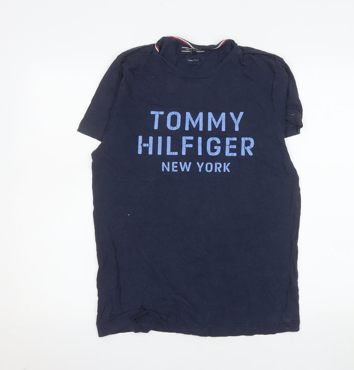 Tommy Hilfiger Men's Navy Blue Graphic Print Short Sleeve T-Shirt Size S