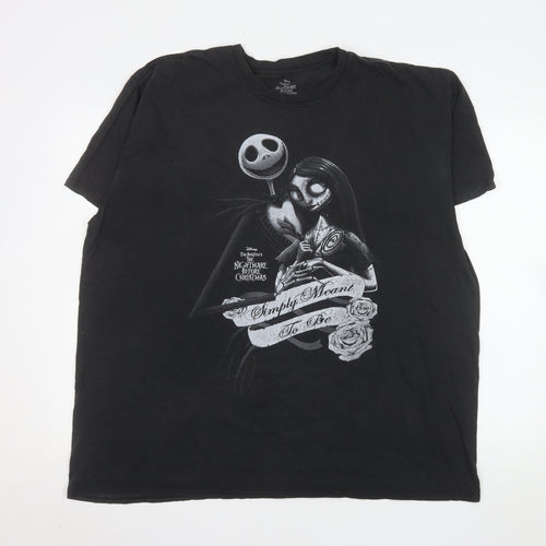 Disney The Nightmare Before Christmas Black XXL T-Shirt Men's Graphic Tee