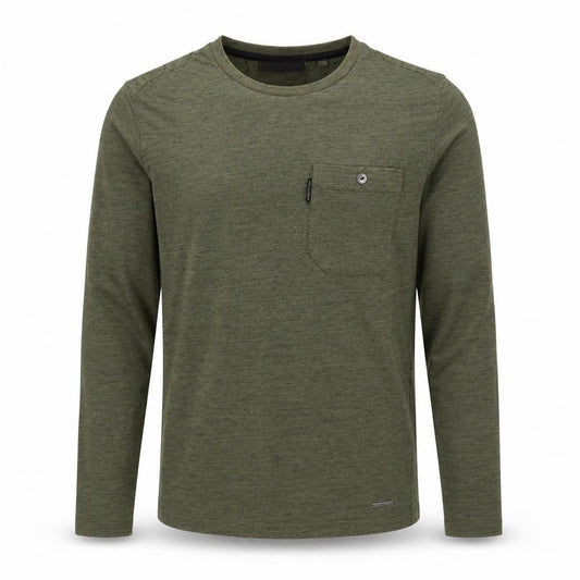 Front view of Dissident Men's Small Green Long Sleeve Cotton Blend Casual Shirt