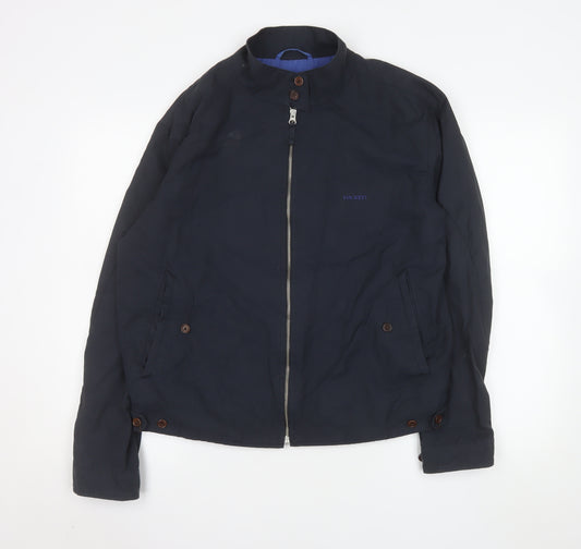 Hackett London Men's Blue Medium Bomber Jacket Cotton Blend