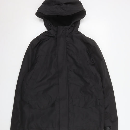 No Fear Men's Black Hooded Waterproof Parka Jacket Size S