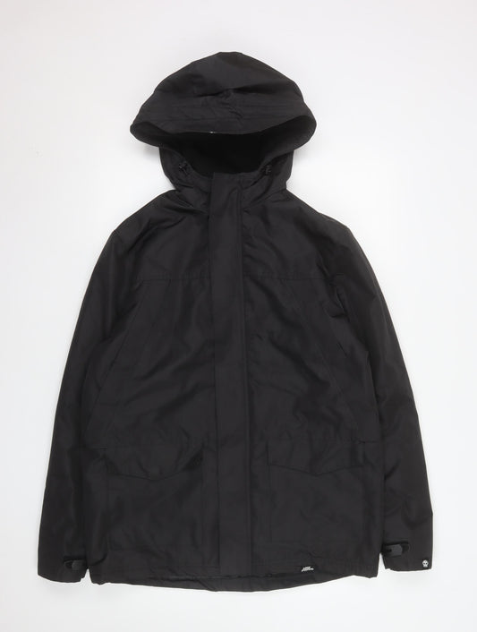 No Fear Men's Black Hooded Waterproof Parka Jacket Size S