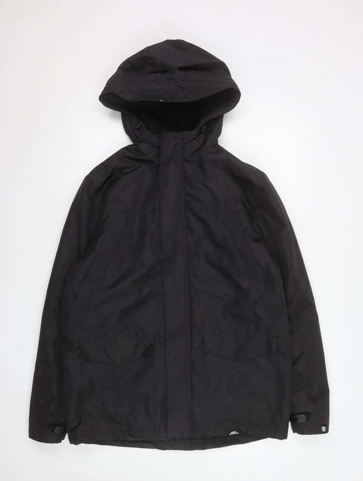 No Fear Men's Black Hooded Waterproof Parka Jacket Size S