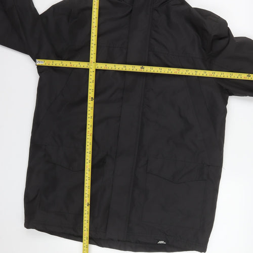 No Fear Men's Black Hooded Waterproof Parka Jacket Size S