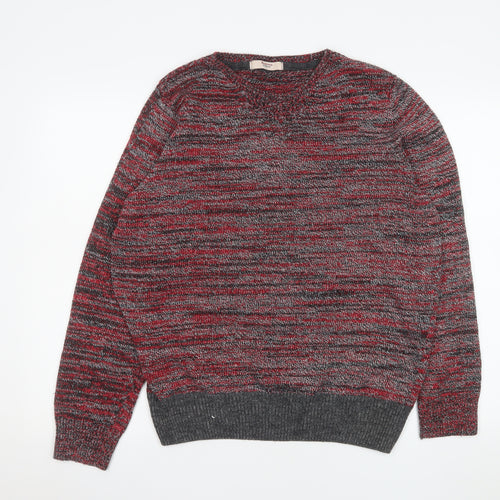 Barons of England Mens Multicoloured L Crew Neck Knit Pullover Jumper