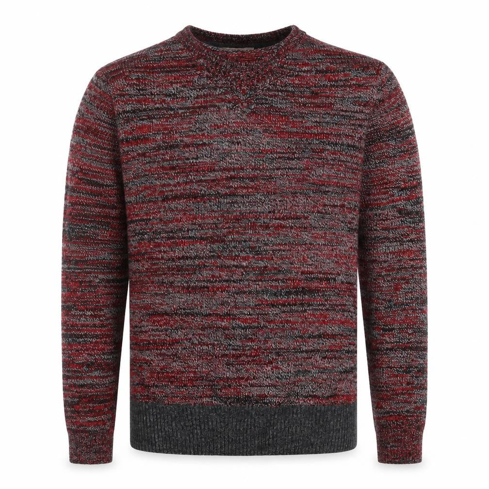 Front view of Barons of England men’s multicoloured l crew neck knit jumper