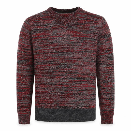 Front view of Barons of England men’s multicoloured l crew neck knit jumper