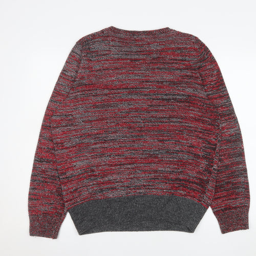 Barons of England Mens Multicoloured L Crew Neck Knit Pullover Jumper