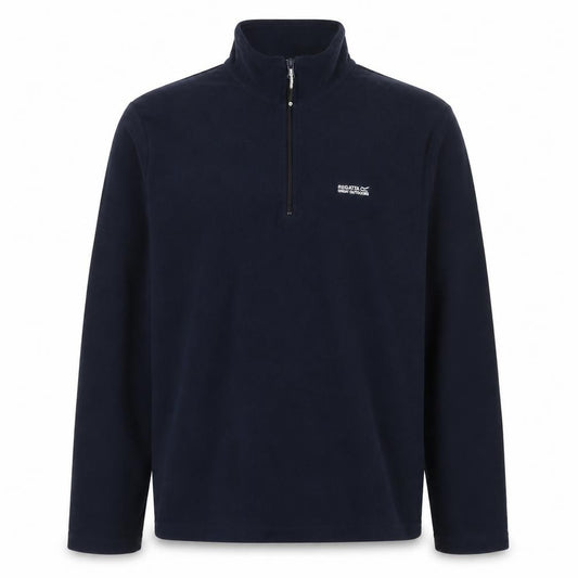 Front view of Regatta Men's Blue Fleece 1/2 Zip Pullover Sweatshirt, size L