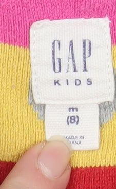 GAP Kids Girls Grey Polka Dot Knit Sweater Dress 8-9 Years Long Sleeve