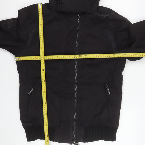 Superdry Men's Black Medium Microfibre Windbomber Hooded Jacket