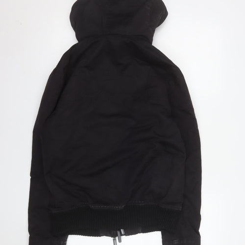 Superdry Men's Black Medium Microfibre Windbomber Hooded Jacket