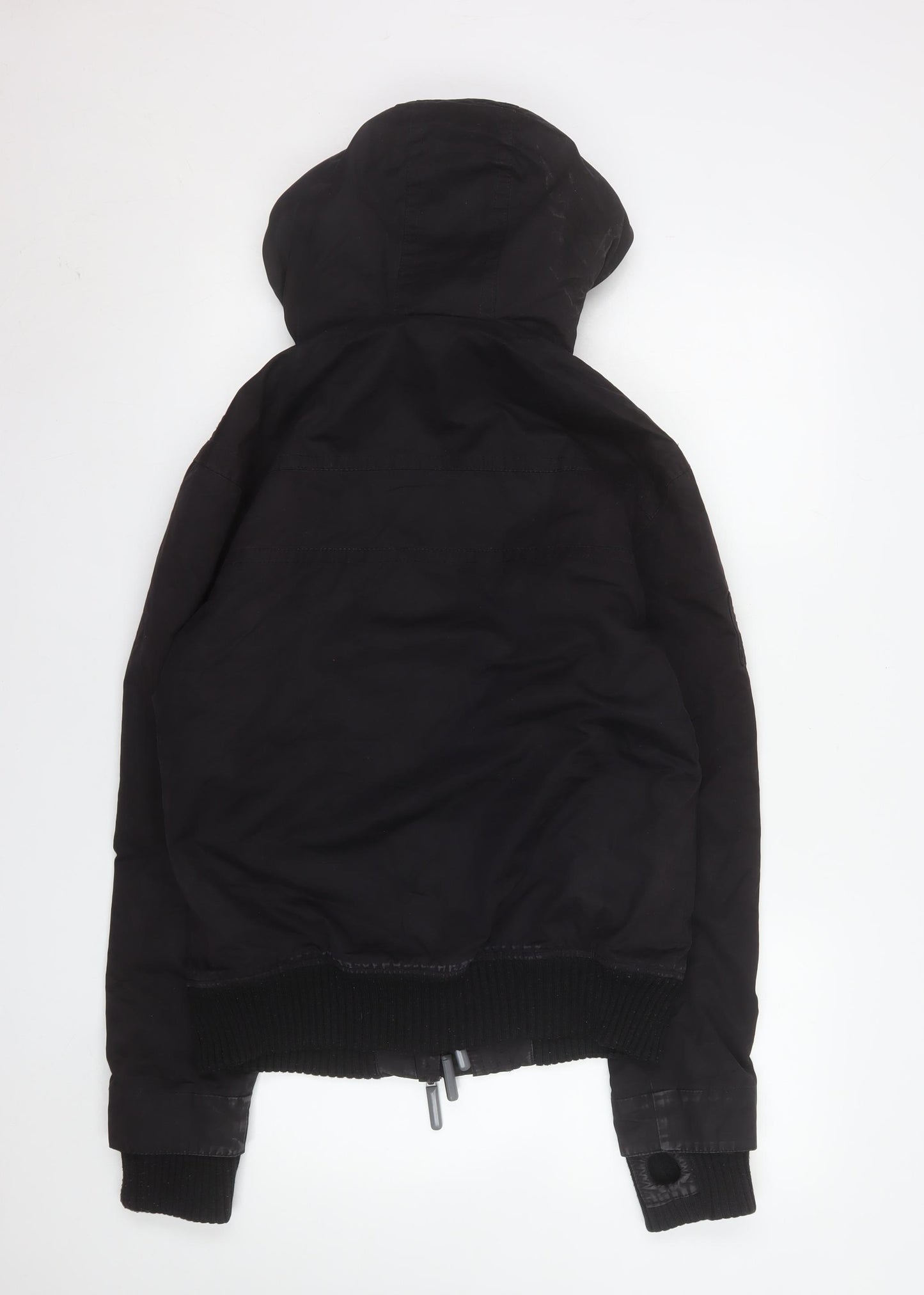 Superdry Men's Black Medium Microfibre Windbomber Hooded Jacket