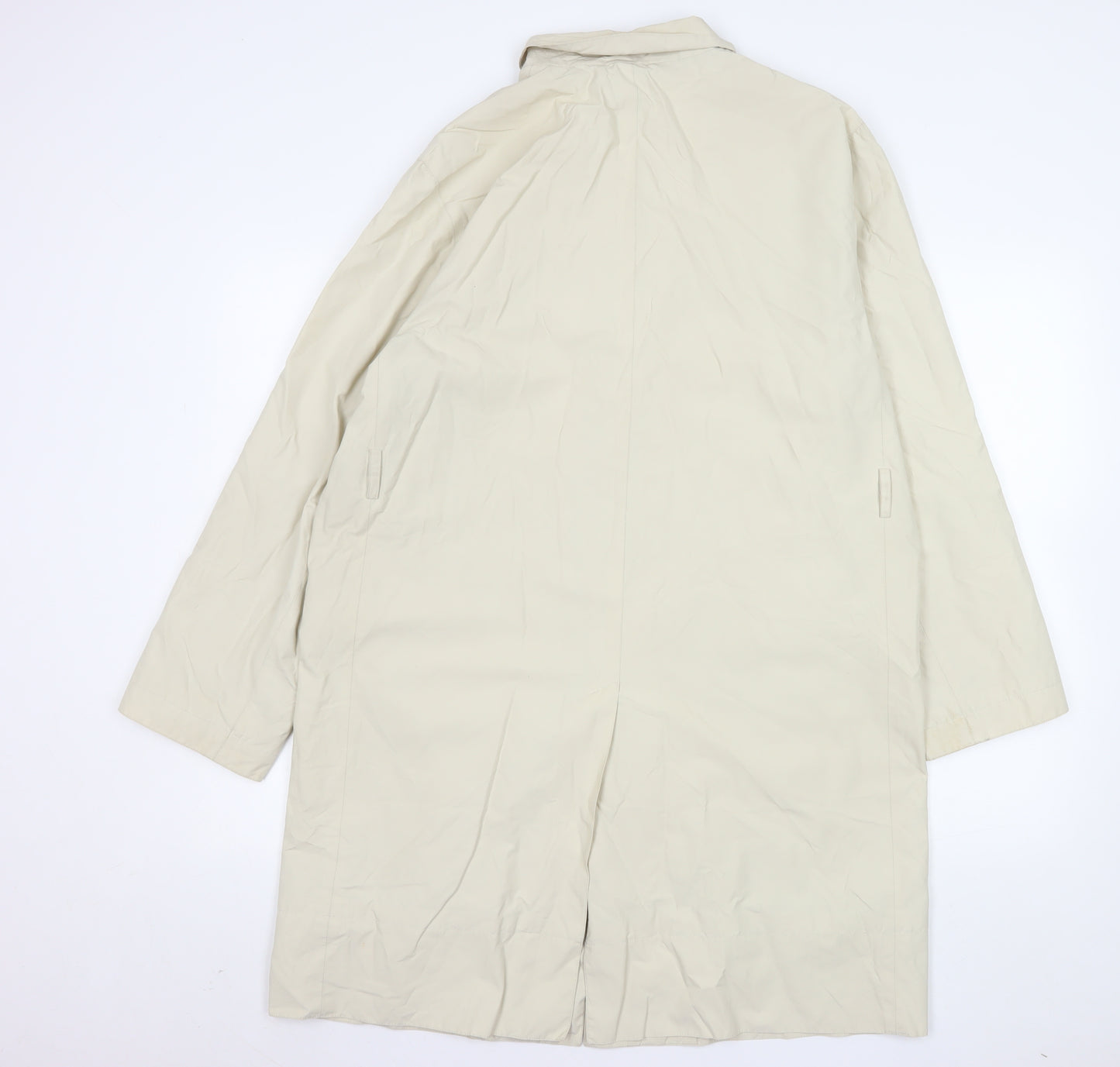 Marella Women's Beige Long Trench Coat Size 12 Classic Style