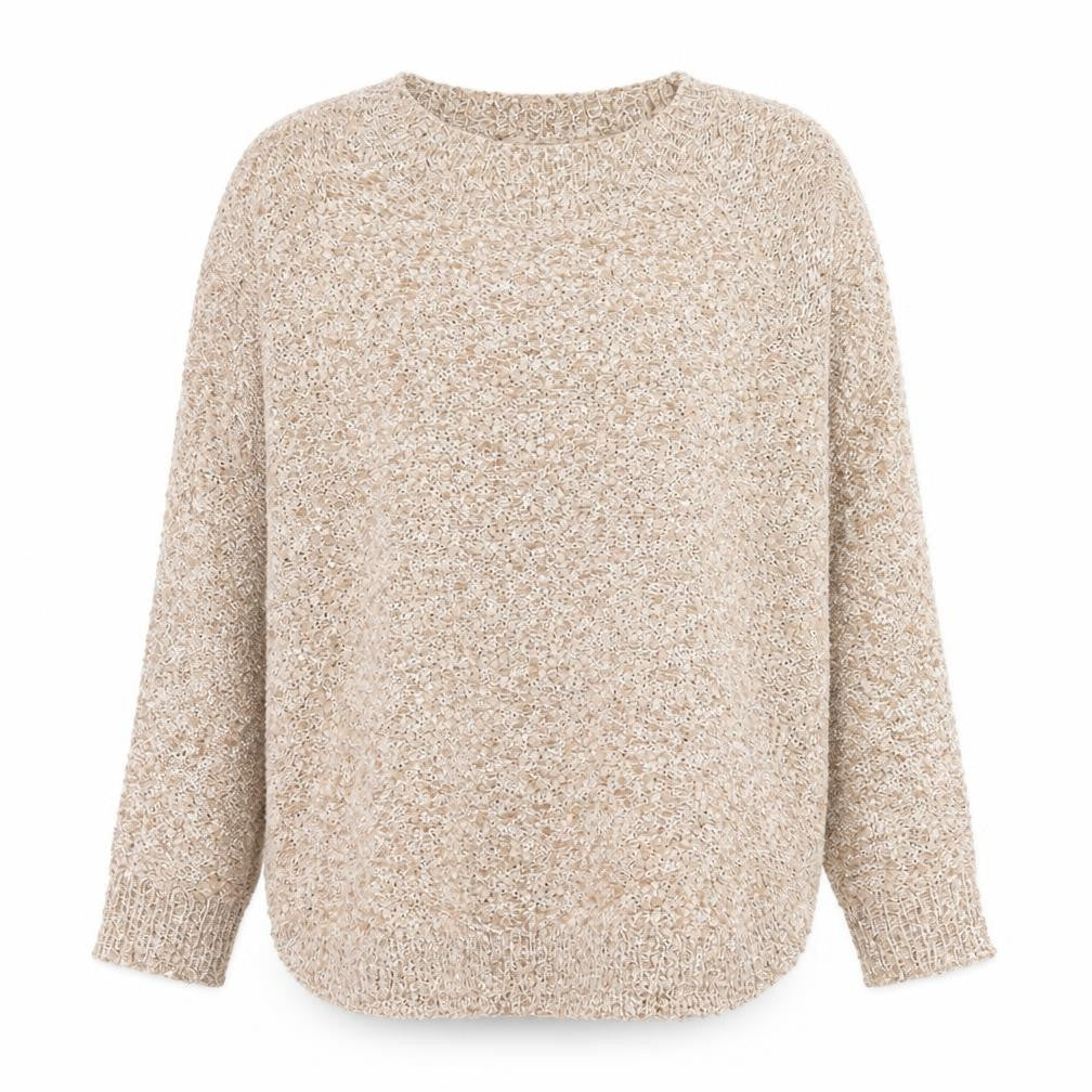 Front view of David Emanuel Women's Beige Sequin Knit jumper M