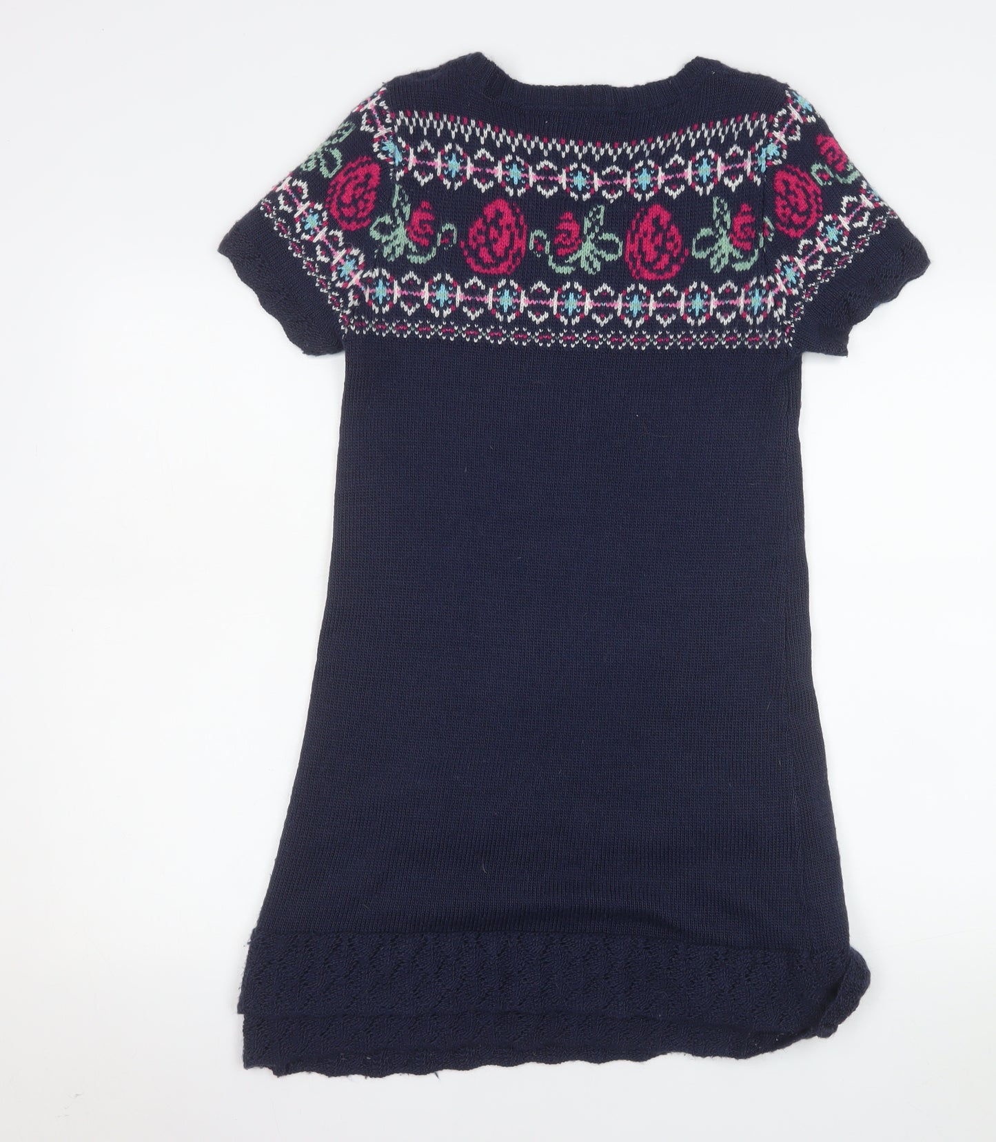 Falmer Heritage Women Blue Fair Isle Jumper Dress Size 10