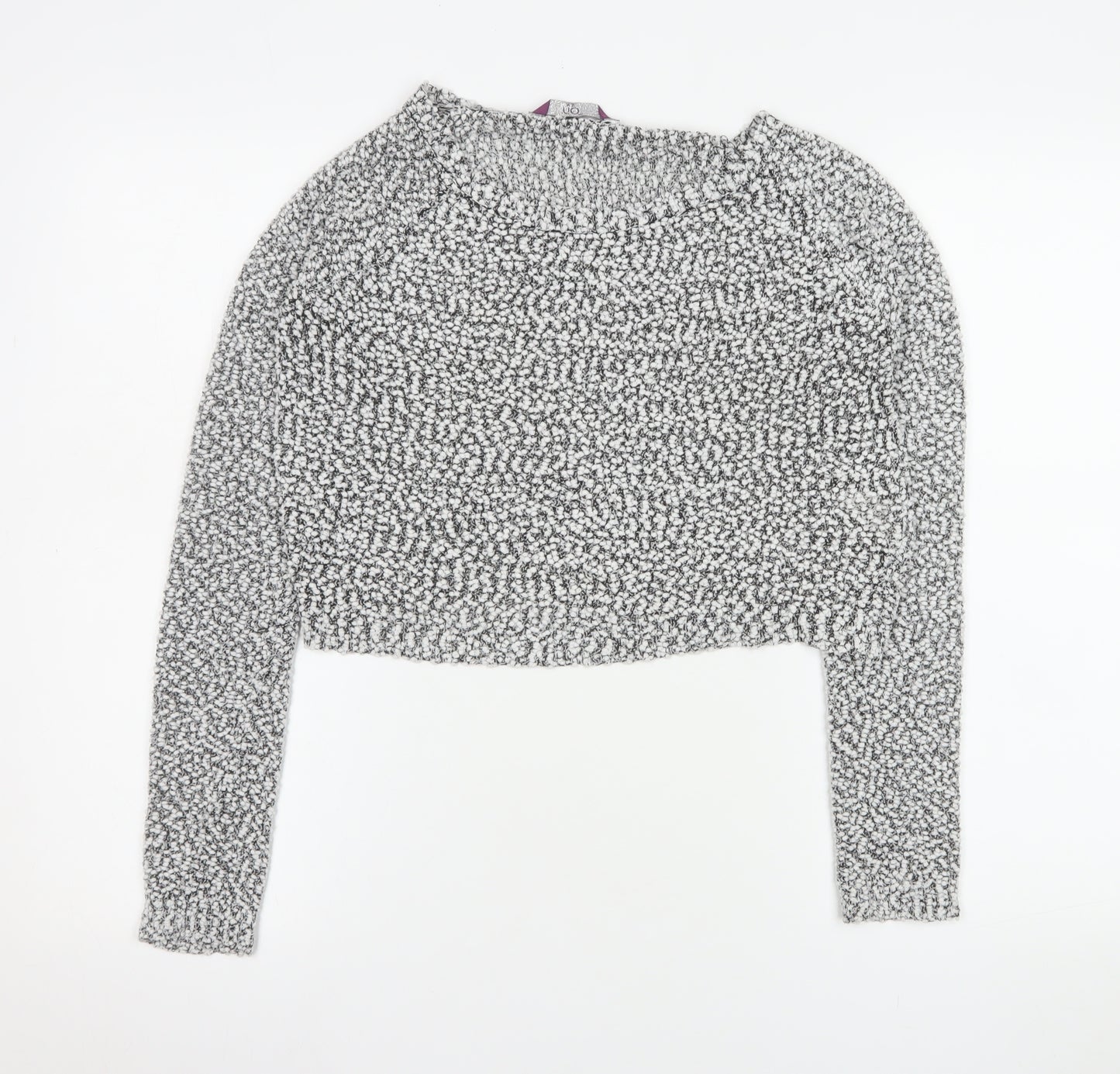 Rio Womens Grey Cropped Knit Long Sleeve Jumper XS
