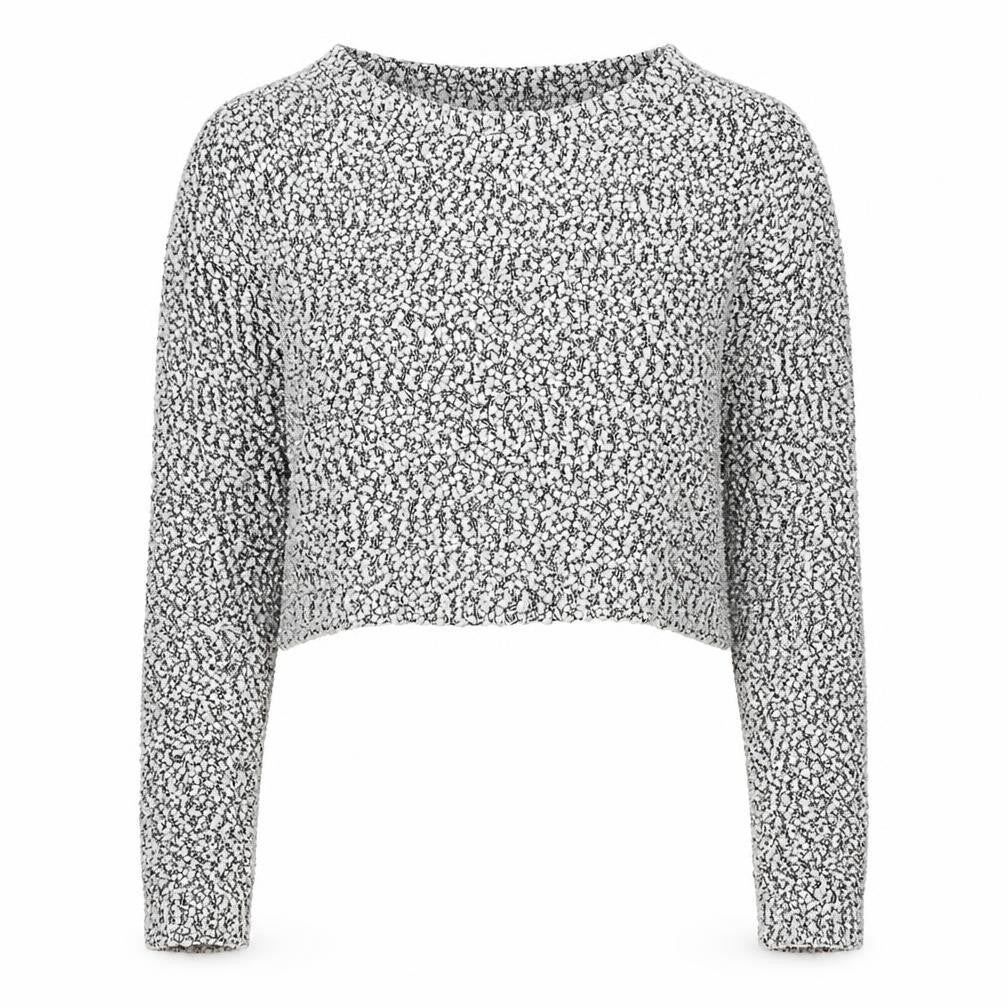 Rio Womens Grey Cropped Knit Long Sleeve Jumper XS